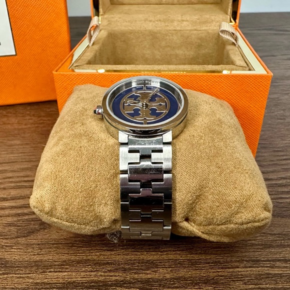 Tory Burch Reva Stainless Steel Watch TRB4010 Navy/Silver - Picture 5 of 12